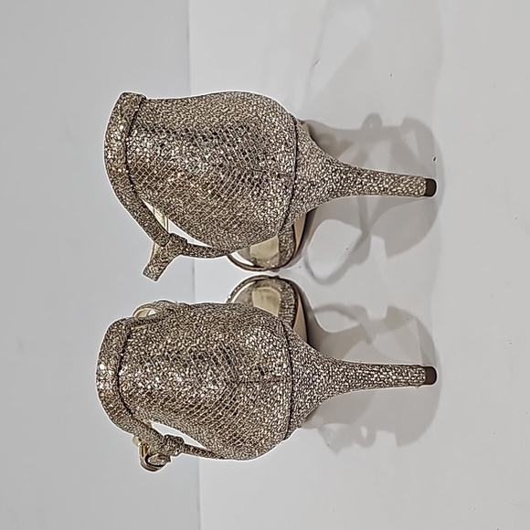 Michael Kors gold glitter high heels sandles size 9.5 party evening - Picture 5 of 14